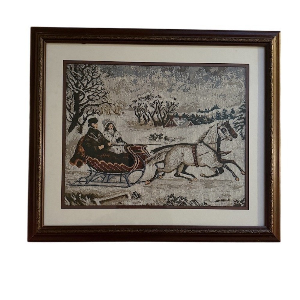 Winter Sleigh Horse Scene‎